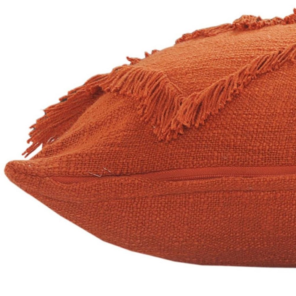 20" X 20" Cinnamon Orange 100% Cotton Zippered Pillow