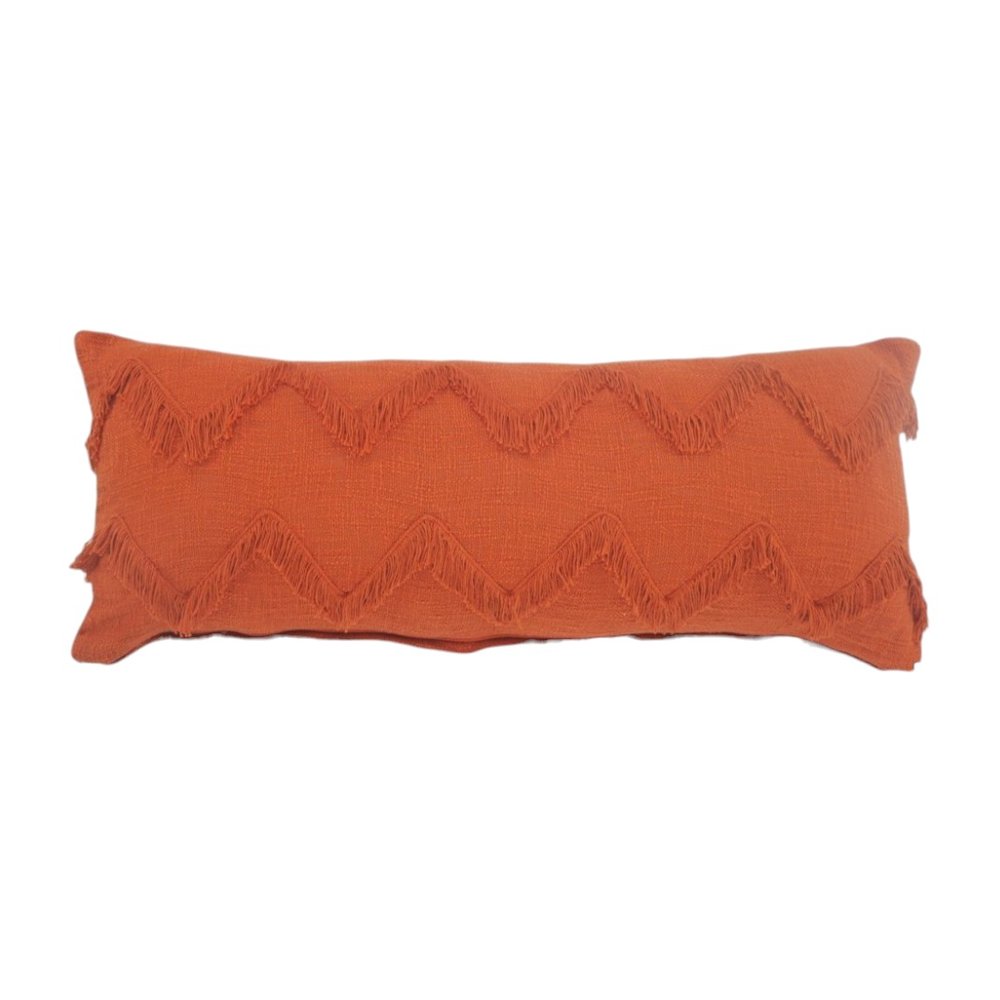 20" X 20" Cinnamon Orange 100% Cotton Zippered Pillow