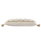 14" X 36" Tan And White Geometric Cotton Throw Pillow