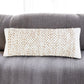 14" X 36" Tan And White Cotton Abstract Throw Pillow