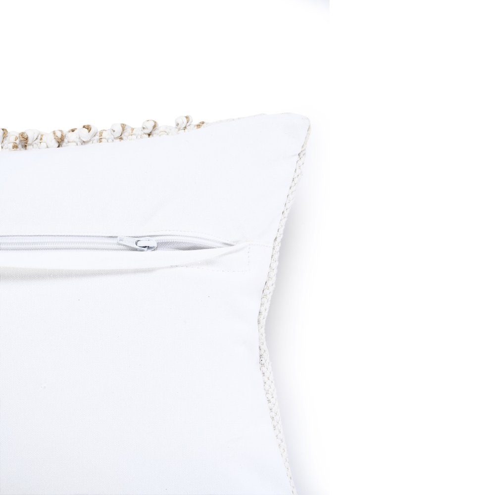 14" X 36" Tan And White Cotton Abstract Throw Pillow