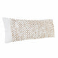 14" X 36" Tan And White Cotton Abstract Throw Pillow