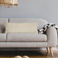 14" X 36" Cream Cotton Throw Pillow with Fringe