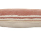 14" X 36" Orange And Off-White 100% Cotton Striped Zippered Pillow