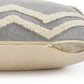 14" X 36" Gray And Tan Cotton Chevron Throw Pillow