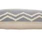 20" X 20" Light Gray Micro Chip Gray And White 100% Cotton Chevron Zippered Pillow