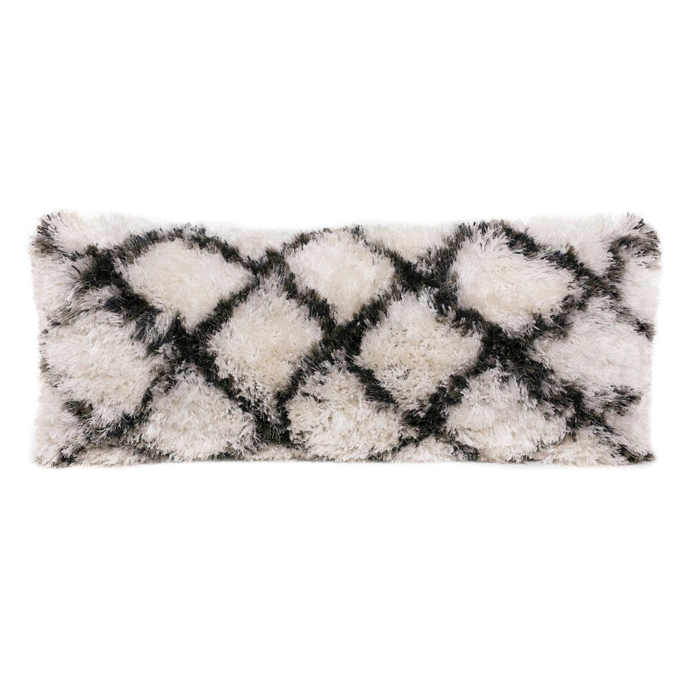 20" Black And White Fabric Geometric Throw Pillow