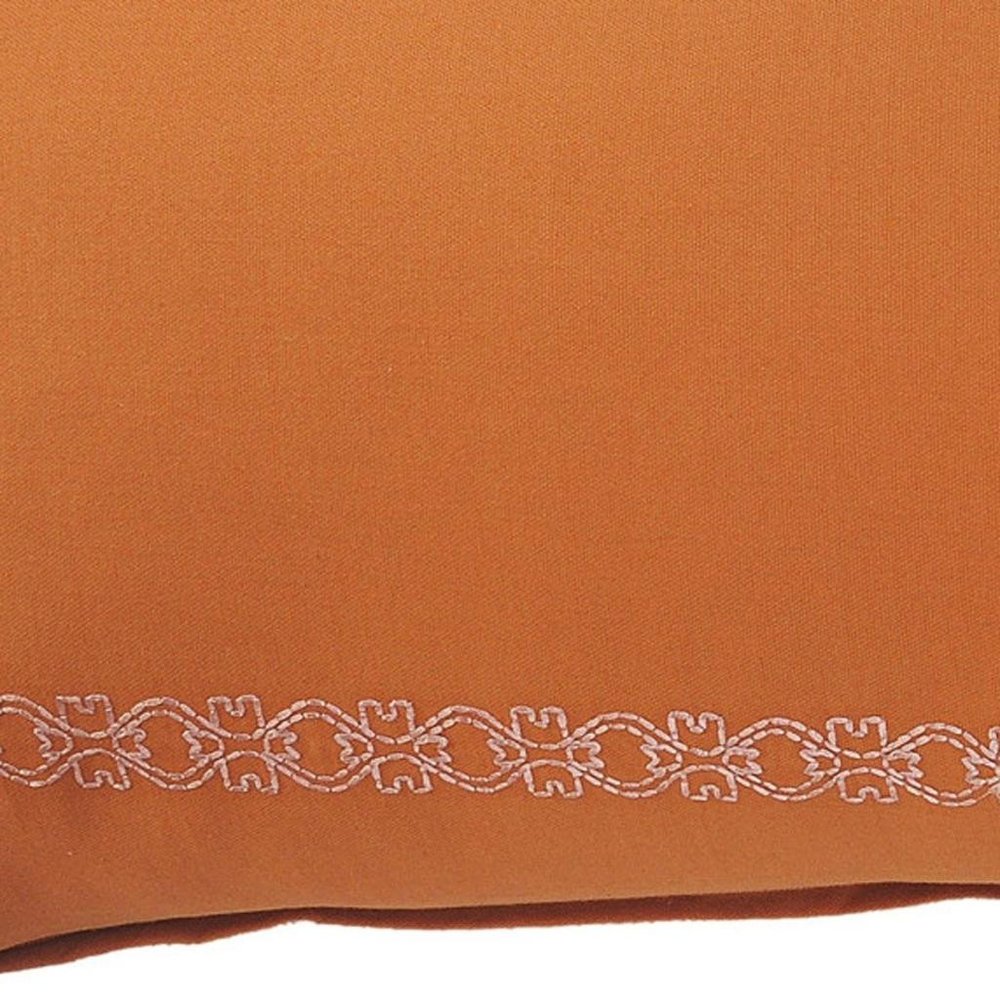 14" X 36" Orange And Dark Orange 100% Cotton Geometric Zippered Pillow