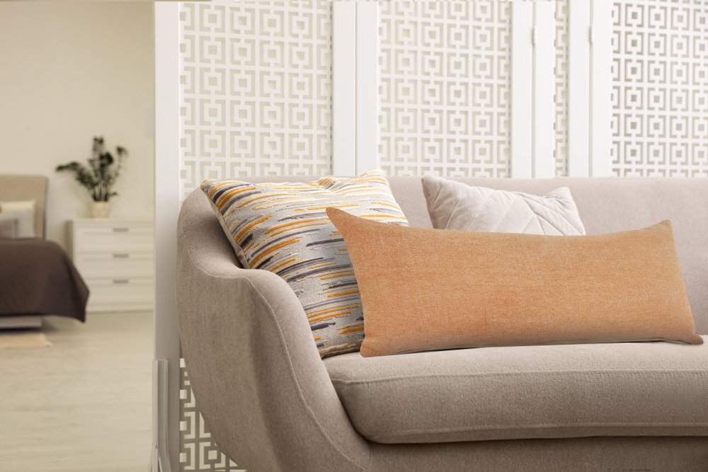 20" Gray Cotton Throw Pillow