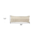 14" X 36" Beige And Gray Cotton Chevron Throw Pillow