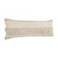 20" Beige and Ivory Throw Pillow with Fringe