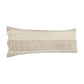 14" X 36" Beige And Gray Cotton Chevron Throw Pillow