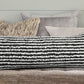 20" X 20" Ensign Blue And Cream 100% Cotton Striped Zippered Pillow