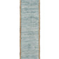 80" Aqua Off White And Natural Striped Cotton And Jute Table Runner