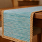 19" Set of Four Cream Yellow And Natural Striped Cotton And Jute Placemats