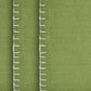 15" Set of Four Natural And Olive Green Embroidered Edge Cotton Square Placemats
