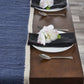 19" Set of Four Turquoise and Natural Solid With Border Cotton Placemats