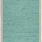 19" Set of Four Turquoise and Natural Solid With Border Cotton Placemats