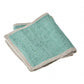 19" Set of Four Turquoise and Natural Solid With Border Cotton Placemats