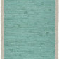19" Set of Four Turquoise and Natural Solid With Border Cotton Placemats