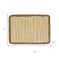 19" Set of Four Cream Yellow And Natural Striped Cotton And Jute Placemats