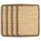 80" Aqua Off White And Natural Striped Cotton And Jute Table Runner
