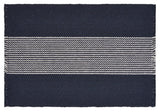 19" Set of Four Navy Blue And White Striped Cotton Placemats