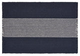 19" Set of Four Navy Blue And White Striped Cotton Placemats