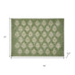 19" Set of Four Green And Cream Geometric Medallion Cotton Placemats