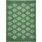 19" Set of Four Green And Cream Geometric Medallion Cotton Placemats