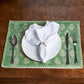 19" Set of Four Green And Cream Geometric Medallion Cotton Placemats