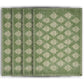 19" Set of Four Green And Cream Geometric Medallion Cotton Placemats