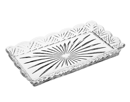10" Clear Rectangular Cut Crystal Serving Tray