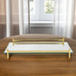 16" Mirror and Gold Rectangular Glass Vanity Tray