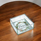 6" Silver Glass Christmas Vanity Tray