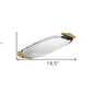 20" Silver And Gold Oval Stainless Steel Handmade Serving Tray With Handles