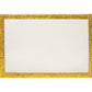 9" Gold and White Rectangular Metal Serving Tray