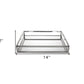 14" White and Silver Square Metal Serving Tray