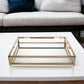 14" Gold Square Metal Serving Tray