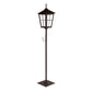 43" Black Geometric Glass And Metal Floor Lantern Candle Holder