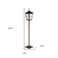 43" Black Geometric Glass And Metal Floor Lantern Candle Holder