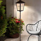 43" Black Geometric Glass And Metal Floor Lantern Candle Holder