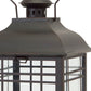 Set of Three Black Distressed Geometric Glass And Metal Floor Lantern Candle Holders