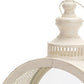 18" Ivory Ornate Metal Floor Lantern Candle Holder
