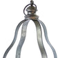 Set of Two Gray Distressed Galvanized Metal Tabletop Lantern Candle Holders
