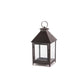 Set of Two Black Geometric Iron And Glass Floor Lantern Candle Holders
