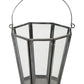 Set of Four Gray Distressed Geometric Iron And Glass Tabletop Votive Candle Holders
