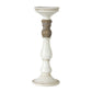 Set of Three Ivory and Natural Resin Tabletop Pillar Candle Holders