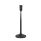 Set of Two Black Distressed Metal Tabletop Taper Candle Holders