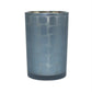Set of Two Navy Blue Abstract Glass Tabletop Tealight Candle Holders